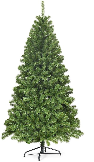 COSTWAY Kunstkerstboom, 180 cm/225 cm, dennenboom met metalen standaard, kerstboom 928/1346 twijgen, pvc-naalden, kunstboom, Kerstmis, klapsysteem, groen (180 cm)