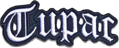 Tupac - Cut-Out Logo Patch - Wit/Zwart