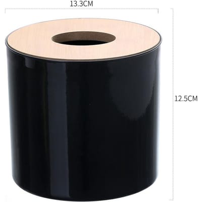 Circulaire Bamboe en Hout Tissuebox Creatief Minimalistisch Woonkamer Thuis Papier Lade Servettenbox Opbergdoos voor Afstandsbediening Rol white