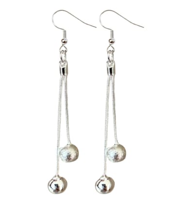 oorbellen- two balls- zilver- Charme Bijoux