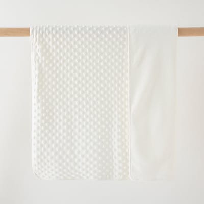 Nova Nino Babydeken – 75 × 100 cm – Zacht Bubble Fleece – Ivory White – Voor Wieg, Ledikant en Kinderwagen