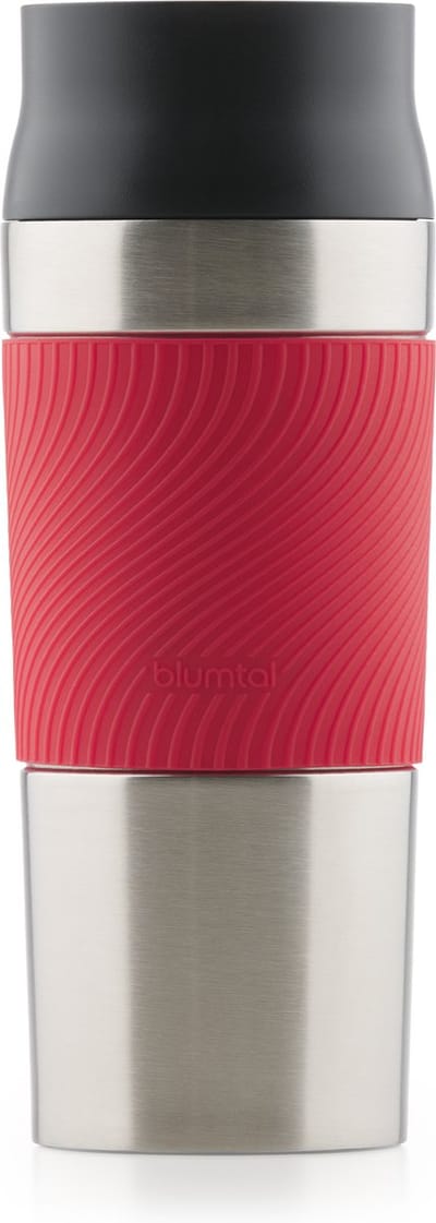 Blumtal Thermosbeker Classic - Lekvrij, BPA-Vrij en Vaatwasserbestendig - Hoge Kwaliteit Thermosfles met Quick-Press Sluiting - Travel Mug 350 ml - Rood