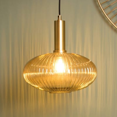 Lucide MALOTO - Hanglamp - Ø 30 cm - 1xE27 - Amber