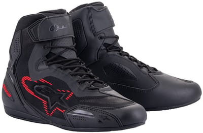 Alpinestars Faster-3 Rideknit Motorschoenen Zwart Donkergrijs Helder Rood - Maat US 10 - Laars