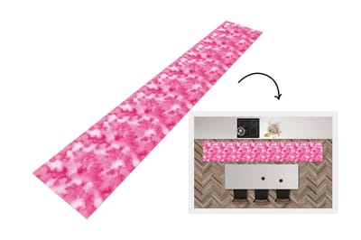 Keukenloper - Loper keuken - Waterverf - Patronen - Fuchsia - 300x50 cm - Keukenloper vinyl