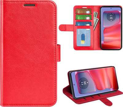 MobyDefend Hoesje - Geschikt voor Motorola Edge 50 Pro - Wallet Book Case (Sluiting Achterkant) - Rood