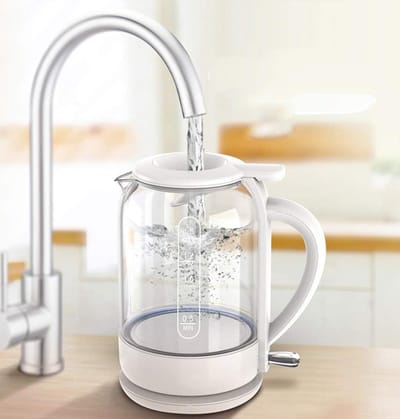 Glazen Waterkoker - Snelkoker Theeketel - Koffie Thee Zetten - Automatische Uitschakeling - 15 Liter - Wit