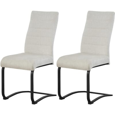 Furnilux Leni eetkamerstoel set van 2 in crème moderne fauteuil met pocketvering