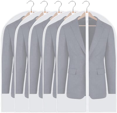 Allecto - Kledingzakken - Mottenbestendig - Transparant - 5 Stuks - 60 x 100 cm - Kostuumhoezen - Voor Rokken en Jurken