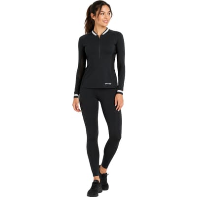 Skins Dames/Dames Quarter Zip Base Layer Top (Zwart)