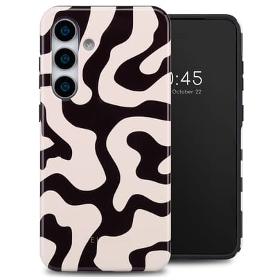 Selencia Hoesje - Geschikt voor Samsung Galaxy S25 Plus - Backcover - Art Wave Black