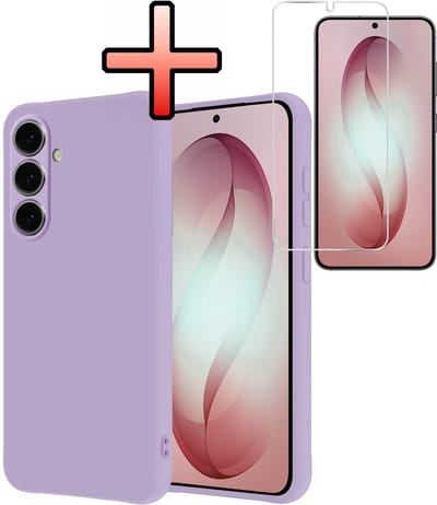 Hoesje - Met Screenprotector - Geschikt voor Samsung Galaxy S26 Plus - Sterk & Shockproof - Back Cover - Siliconen Case - Telefoon Hoes - Lila