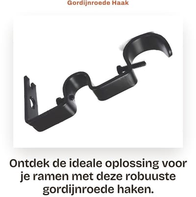 Dailygoods- Gordijnroede Stevige Ondersteuning - Gordijnhouder - Woondecoratie - IJzermateriaal - 3 Stuks - Duurzaam - Gordijnhaak