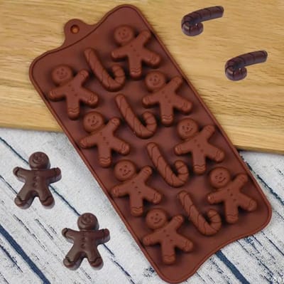 Actie4you® - Chocolade - Fondant vorm met Gemberbrood mannetjes - Poppetjes - Mal - Siliconen