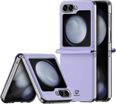 Dux Ducis Geschikt voor Samsung Galaxy Z Flip 7 FE/ Z Flip6 Leren hoes - backcover - Paars