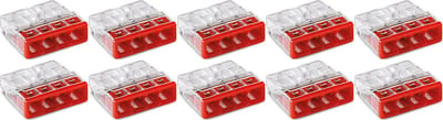 WAGO - Lasklem - 4 Polig - 0.5-2.5mm2 - Rood - 10 Stuks