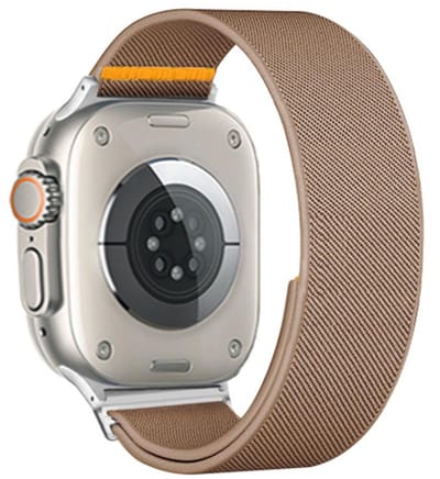 Nylon bandje - geschikt voor Apple Watch 1/2/3/4/5/6/7/8/9/10/11/ SE (1,2,3) met maat 38 mm / 40 mm / 41 mm en 42 mm (Watch 10/11) - donker roze