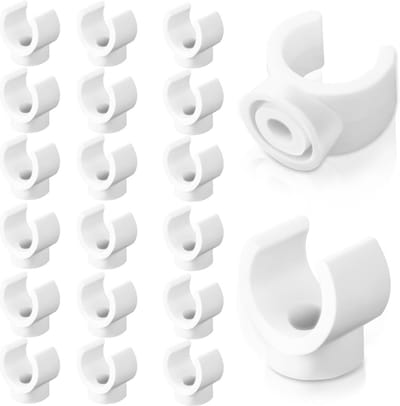 Witte kunststof buisklemmen 20 mm - Klemmen voor slangen en leidingen