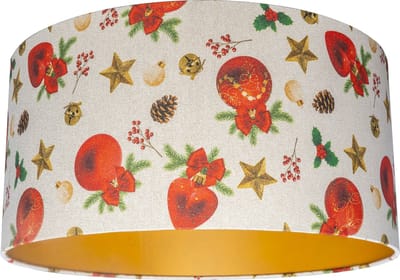 Uniqq Lampenkap met kerst print 50 cm rond – 25 cm hoog