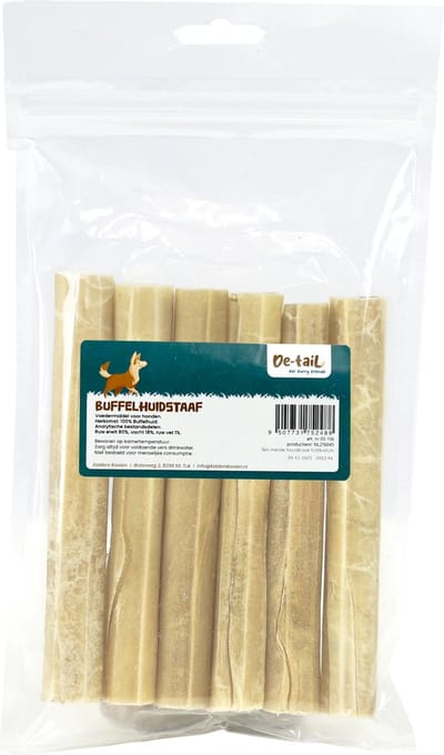 De-Tail Kauwrol 15mmx13 cm buffelhuid 25 gram per stuk 6 pack