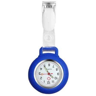 Fako® - Verpleegstershorloge - Zusterhorloge - Verpleegsterhorloge - Clip Hanger - Siliconen - Blauw