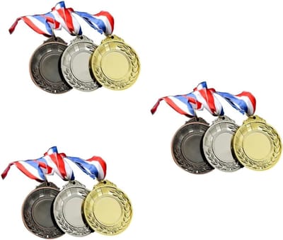 ABOOFAN 9 Stuks De Medaille Voetbal Medailles Leerlingen Gouden Medaille Zinklegering Bronzen Medaille