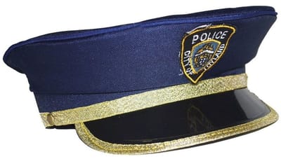 Kinder politiepet - blauw met goud - Agenten - Carnaval verkleed hoeden