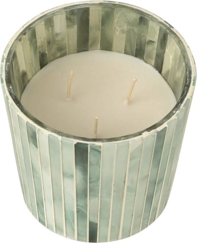 J-Line geurkaars Noa - Seaside Bliss - glas - lichtblauw - small - 45U