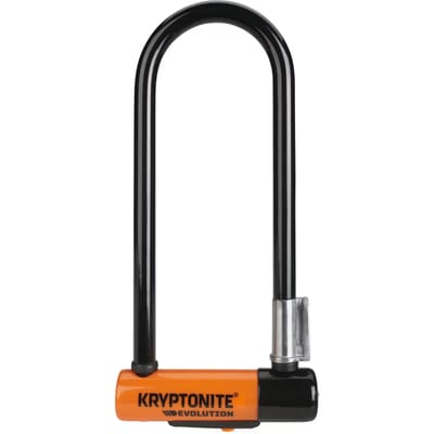 Kryptonite Evolution Mini-9 Beugelslot Fiets – ART-2 Slot – Stalen Beugelslot Elektrische Fiets – 24,1x8,3 cm – Zwart/Oranje