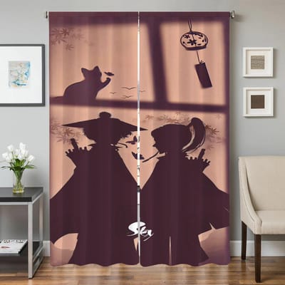 Keukengordijnen voor Woonkamer 2 Stuks Verduisterende Gordijnen Deurgordijn Children of Light Shadow Partition Slaapkamerdecoratie W50xH70cmx2pcs-CL gray