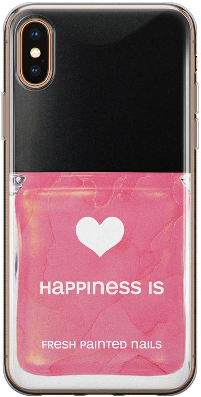 Leuke Telefoonhoesjes - Hoesje geschikt voor iPhone Xs - Nagellak - Soft case - TPU - Print / Illustratie - Roze