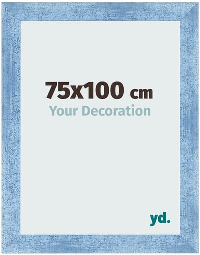 Your Decoration - Fotolijst 75x100 cm - MDF - Helder Blauw Geveegd - Pisa