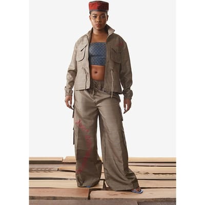 Daily Paper Sand Checked Kano Jacket Sand Check Maat: XS | Jassen Outlet | Dames | Bruin