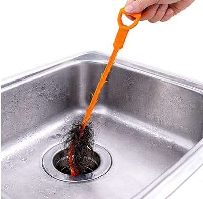 Ontstoppingsveer 52 cm Oranje – Gootsteen Ontstopper – Afvoer Reiniger – Douche & Wastafel Ontstoppen – Herbruikbaar & Milieuvriendelijk