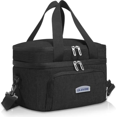 Warmhoudbox Lunchtas - Thermotas Opvouwbaar - Eten Meenemen - Waterafstotend Oxford Stof - 30 x 23 x 23 cm - Grijs