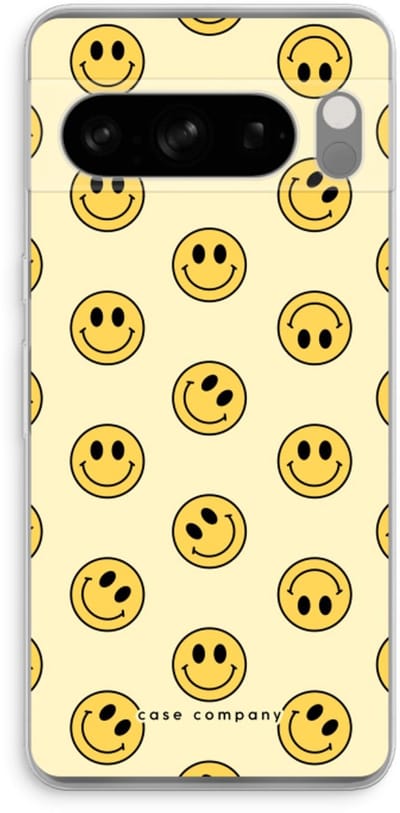 Case Company® - Hoesje geschikt voor Google Pixel 8 Pro hoesje - Smiley N°2 - Soft Cover Telefoonhoesje - Bescherming aan alle Kanten en Schermrand
