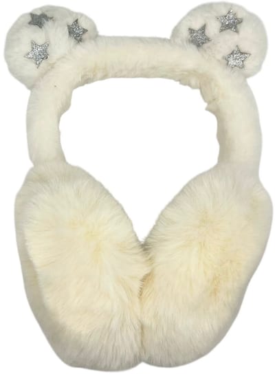 Oorwarmers kind - winter - warm - meisjes - oortjes - beige/crème - zilveren sterretjes
