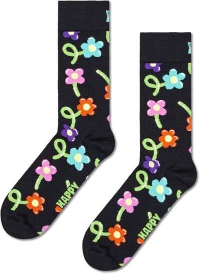 Happy Socks Balloon Flower Sock - unisex sokken - zwart - Unisex - Maat: 41 - 46
