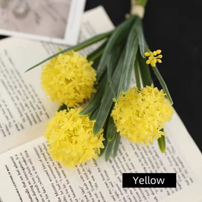 Steelbloem - kunstbloem bosje geel lente uitjes 3 bollen