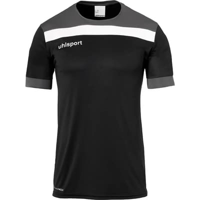 Uhlsport Offense 23 T-Shirt Kinderen - Zwart / Antraciet / Wit | Maat: 140