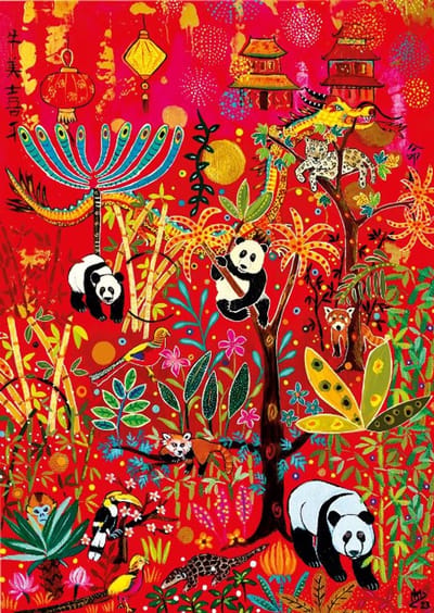 Magnolia legpuzzel Pandas - 1000 stukjes kleurrijk speelgoed.