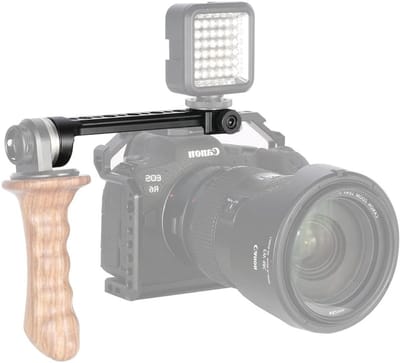 NATO Rail Extension voor Camera's en Monitoren, Rosette Mounting Adapter, 360° Rotatable, Geschikt voor Koudshoe Bevestiging en Meerdere Draadgaten, Tot 10 kg Belastbaar