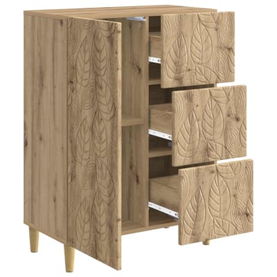 vidaXL - Dressoir - Artisanaal - eiken - 66 - x - 34,5 - x - 90 - cm - Bewerkt - hout