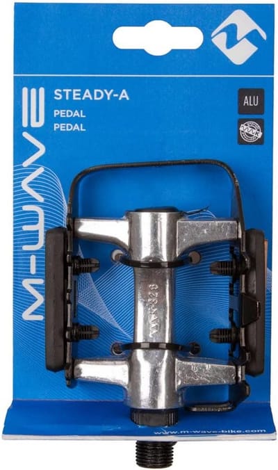 Stevige Aluminium Fietspedalen met Stalen Kooi - Zwart/Zilver