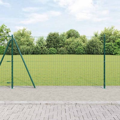 vidaXL - Euro-hek - met - betonnen - voetstuk - 10 - x - 1,2 - m - PVC-Coated - Staal - Mesh
