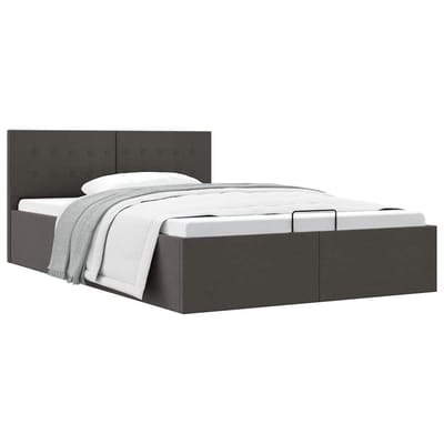 vidaXL - Bedframe - met - hydraulische - opslag - stof - donkergrijs - 120x200 - cm
