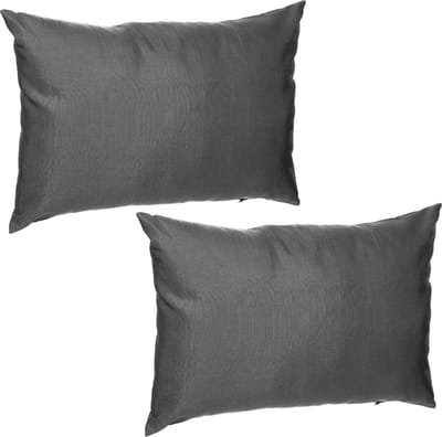 Hesperide Sierkussen - 2x - 30 x 50 cm - antraciet - polyester - uv/waterbestendig - binnen/buitenkussens