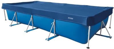 Intex - Afdekzeil - Small Rectangular Pool Cover - 450 x 220 cm - Blauw - Zwembad Afdekzeil - Zwembadhoes - Zwembad Bescherming - Zwembad Afdekking - Zwembad Onderhoud