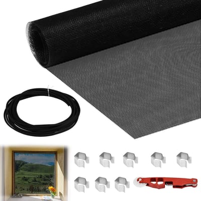 Thijox - Vervangend Vliegengaas 120x250 cm - Glasvezelnet voor Ramen en Deuren - Muggenbescherming - Op Maat te Snijden - Inclusief Montagegereedschap