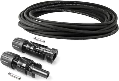 Zonne-kabel Kit - Solar Aansluitset - Zonnepaneel Aansluiten - Montagevriendelijk - 10 Meter - Zwart
